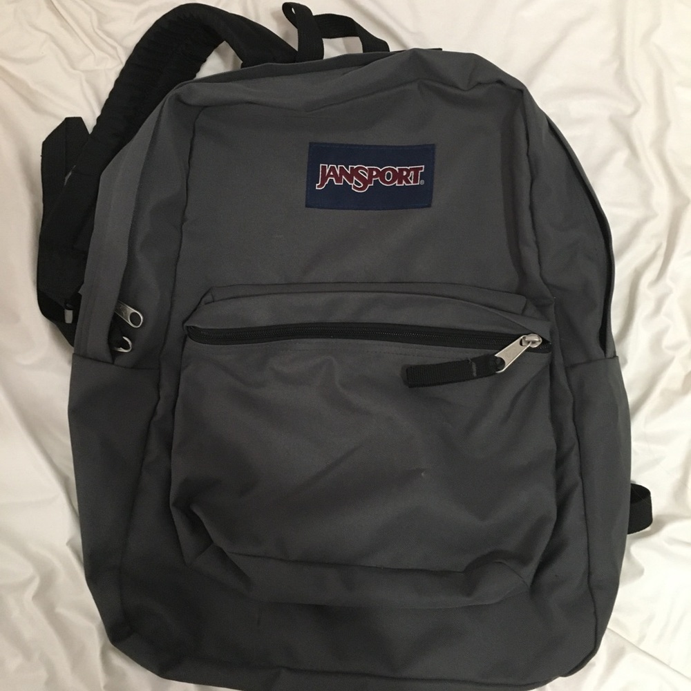 grey jansport superbreak backpack